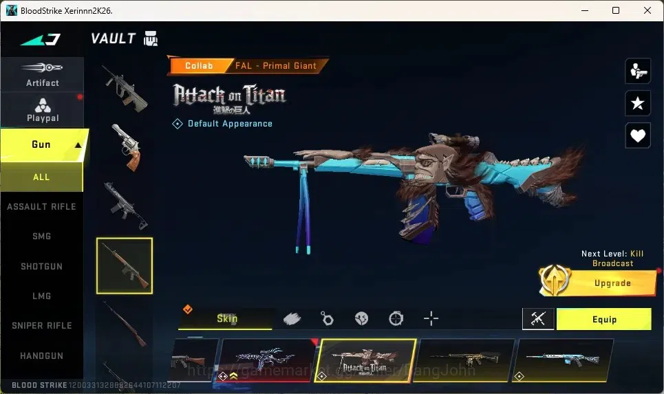 Blood Strike Accounts High-End ASIA | 2 EVO: FAL,Galil|5 Eternal Guns|2 Eternal Striker|3 7DS,2 AOT,1 EVA,2 TR|2 Ultra 9