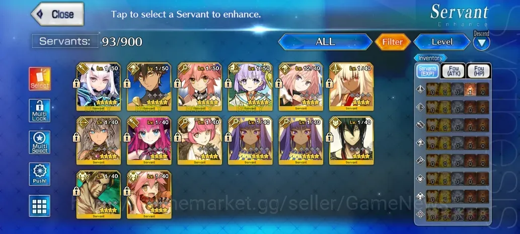 Fate-Grand Order Accounts NA Starter Fuyuki Lv 1|4 SSR Servant|( Melusine, Tamamo Caster, Kazuradrop, Ozy )|Special 1