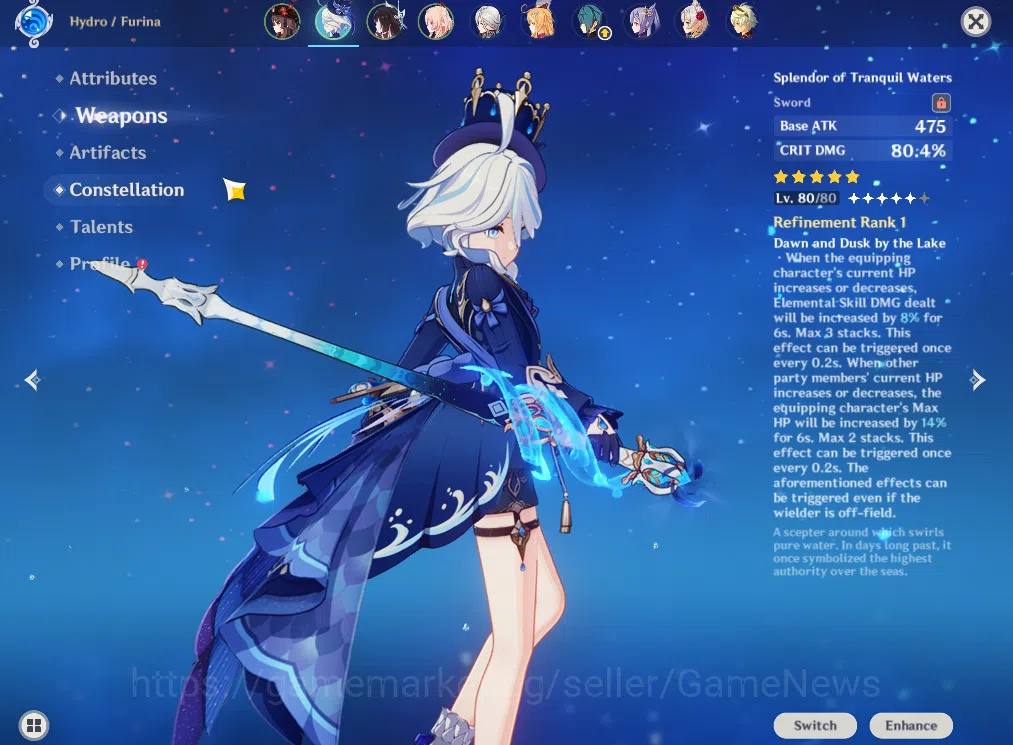 Genshin Impact Accounts ASIA|AR55|6 Limited+3(*5Weapon)|ColumbinaC1,Furina image 4