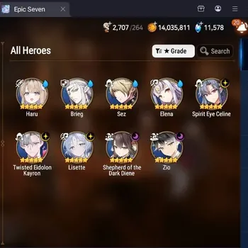 Epic Seven Accounts Starter Global Unverif|Best Starter| 4ML(Zio,SECeline,SotDDiene,TEKayron)+Collab Haru|PoH+Bless ON|SS