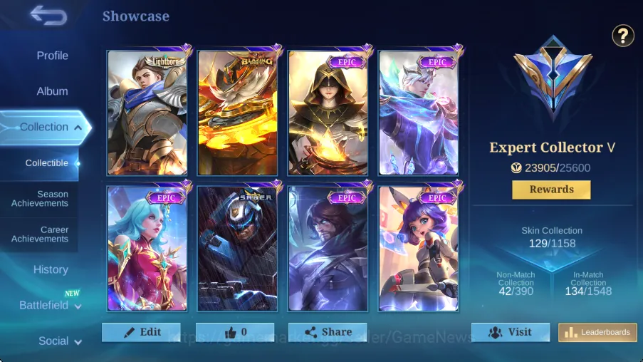 Mobile Legends: Bang Bang Accounts Smurf Hero 95|Skin 129|Emblem Almost Max|LiBorn Alucard,Valentine Fanny,Venom Grock,SABER 1