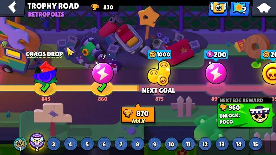Brawl Stars Accounts 870 Trophy|11 Brawlers 1 Max Lvl (Full Buffies Emz)|8K Bling+2K Coins+40 Gem|CN ON|Take Email(BRS1148) 5