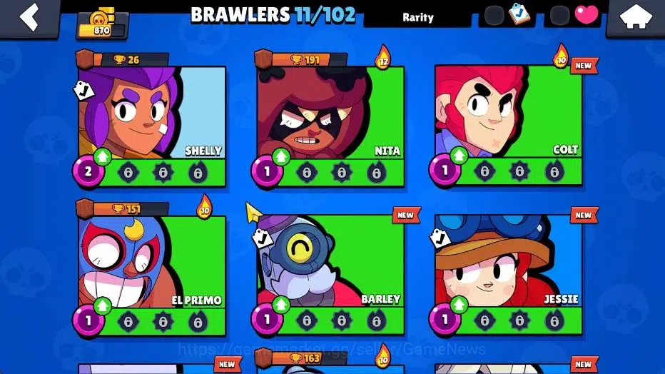 Brawl Stars Accounts 870 Trophy|11 Brawlers 1 Max Lvl (Full Buffies Emz)|8K Bling+2K Coins+40 Gem|CN ON|Take Email(BRS1148) 8