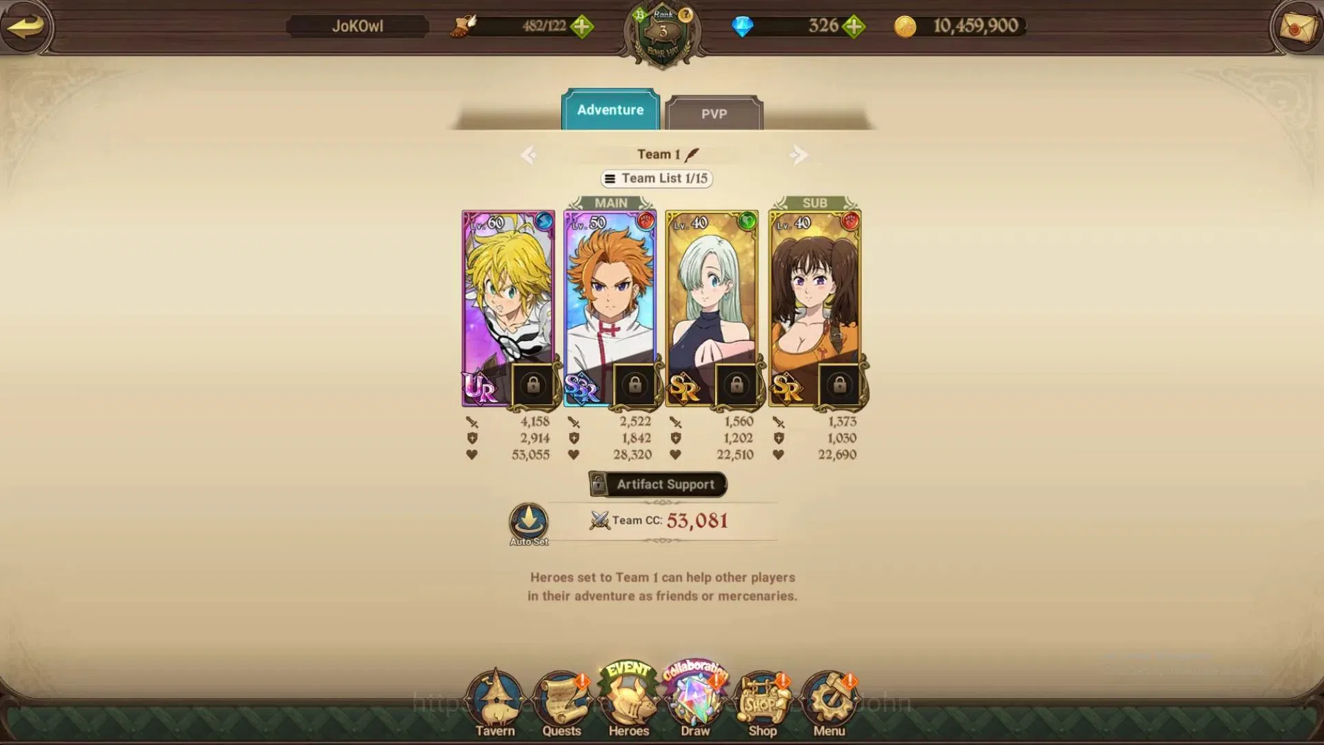 The Seven Deadly Sins: Grand Cross Accounts Global|859k CC|326Dm+1LRBox|1 LR + 1 UR + Collab R image 6