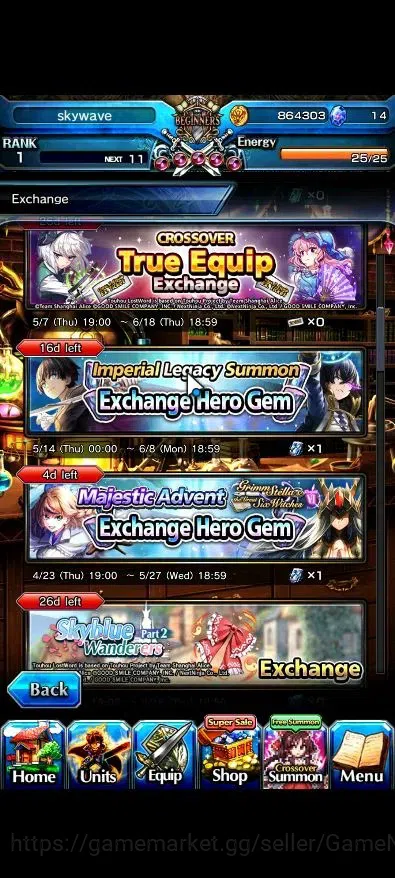 Grand Summoners Accounts End-Game Global|Rank 1|2 Ascend ( Reimu Hakurei,Selia SourceScript Witch)|Lpot 16 |Check SS(GS2577) 12