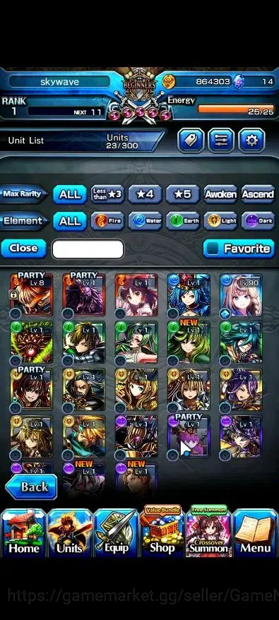 Grand Summoners Accounts End-Game Global|Rank 1|2 Ascend ( Reimu Hakurei,Selia SourceScript Witch)|Lpot 16 |Check SS(GS2577) 7