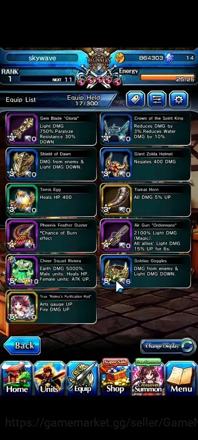 Grand Summoners Accounts End-Game Global|Rank 1|2 Ascend ( Reimu Hakurei,Selia SourceScript Witch)|Lpot 16 |Check SS(GS2577) 9
