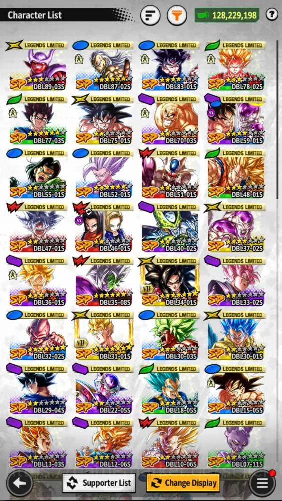 Dragon Ball Legends Accounts 128M TP|LV167|4UL+3LR+34LL|SSG SS Gogeta,Beast Goh image 5