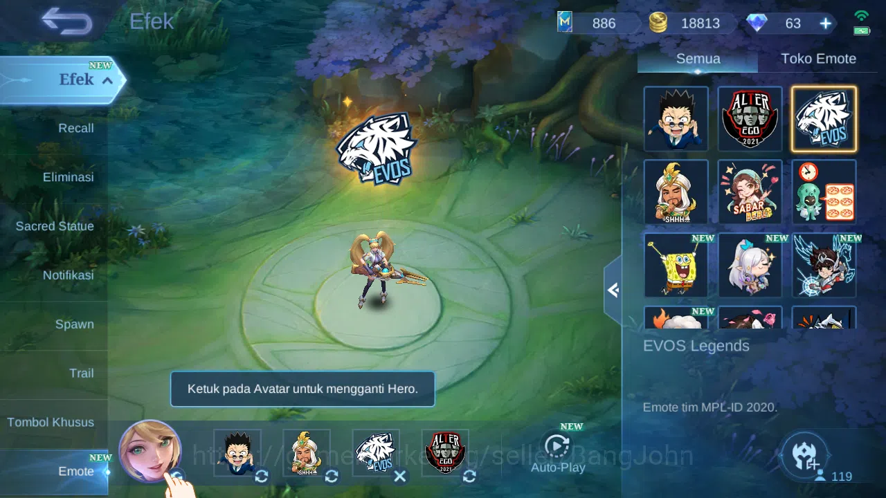 Mobile Legends: Bang Bang Accounts Hero 119 Skin 208 | KOF Karina | Sanrio Floryn | A image 13