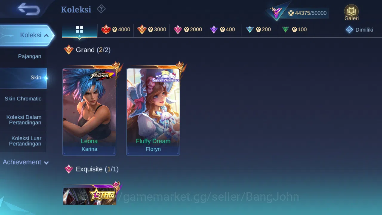 Mobile Legends: Bang Bang Accounts Hero 119 Skin 208 | KOF Karina | Sanrio Floryn | A image 2