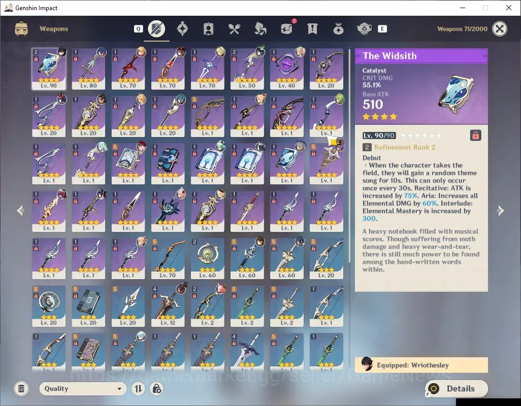 Genshin Impact Accounts ASIA|AR 51|Rate On|5 Limited + 4 (*5 Standard)|Wri image 3