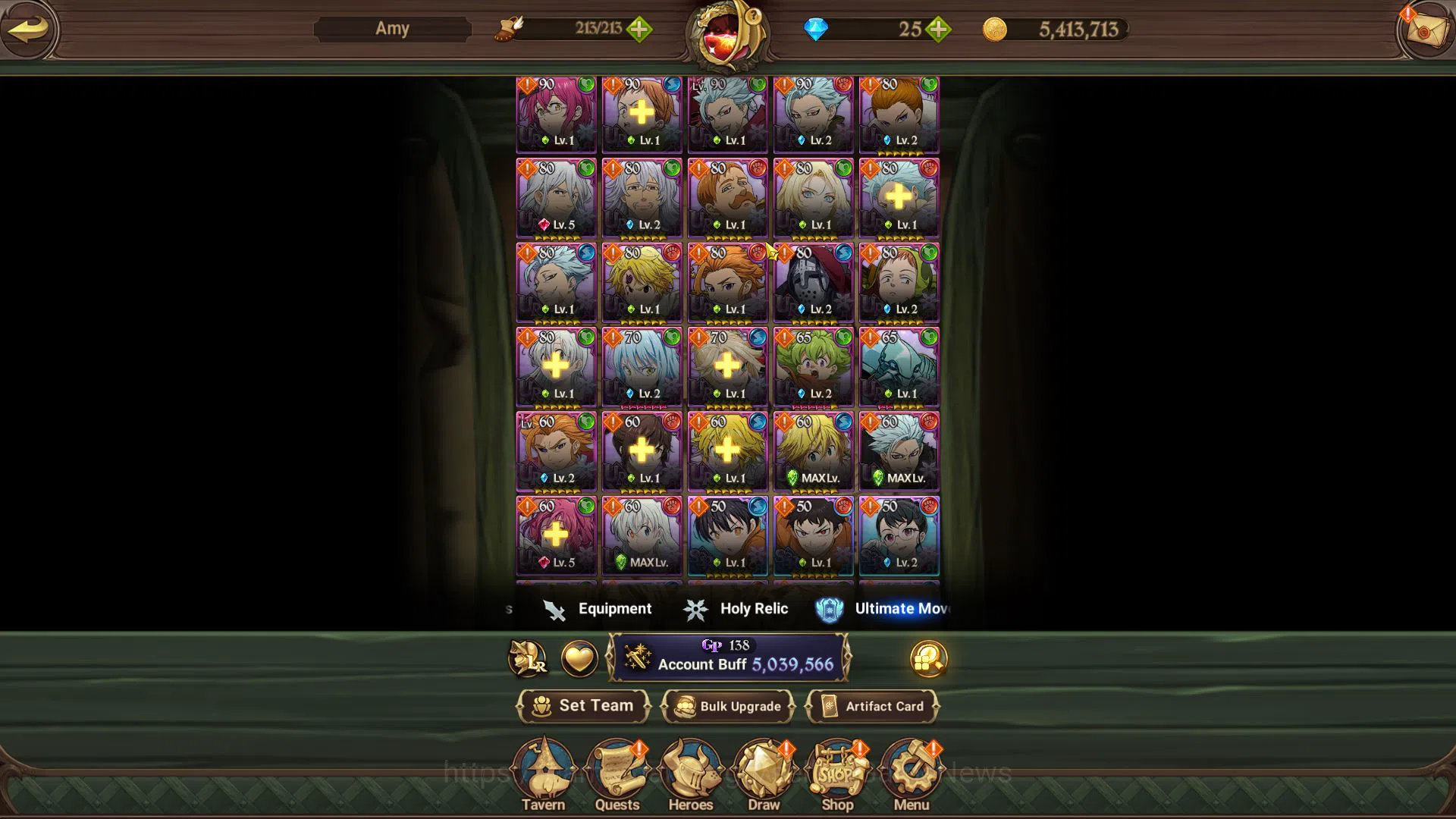 The Seven Deadly Sins: Grand Cross Accounts Midgame Asia|5M CC|100 LS|4 LR+10 UR+Many 11