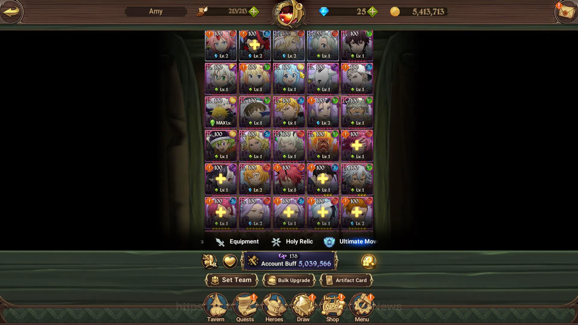The Seven Deadly Sins: Grand Cross Accounts Midgame Asia|5M CC|100 LS|4 LR+10 UR+Many 4