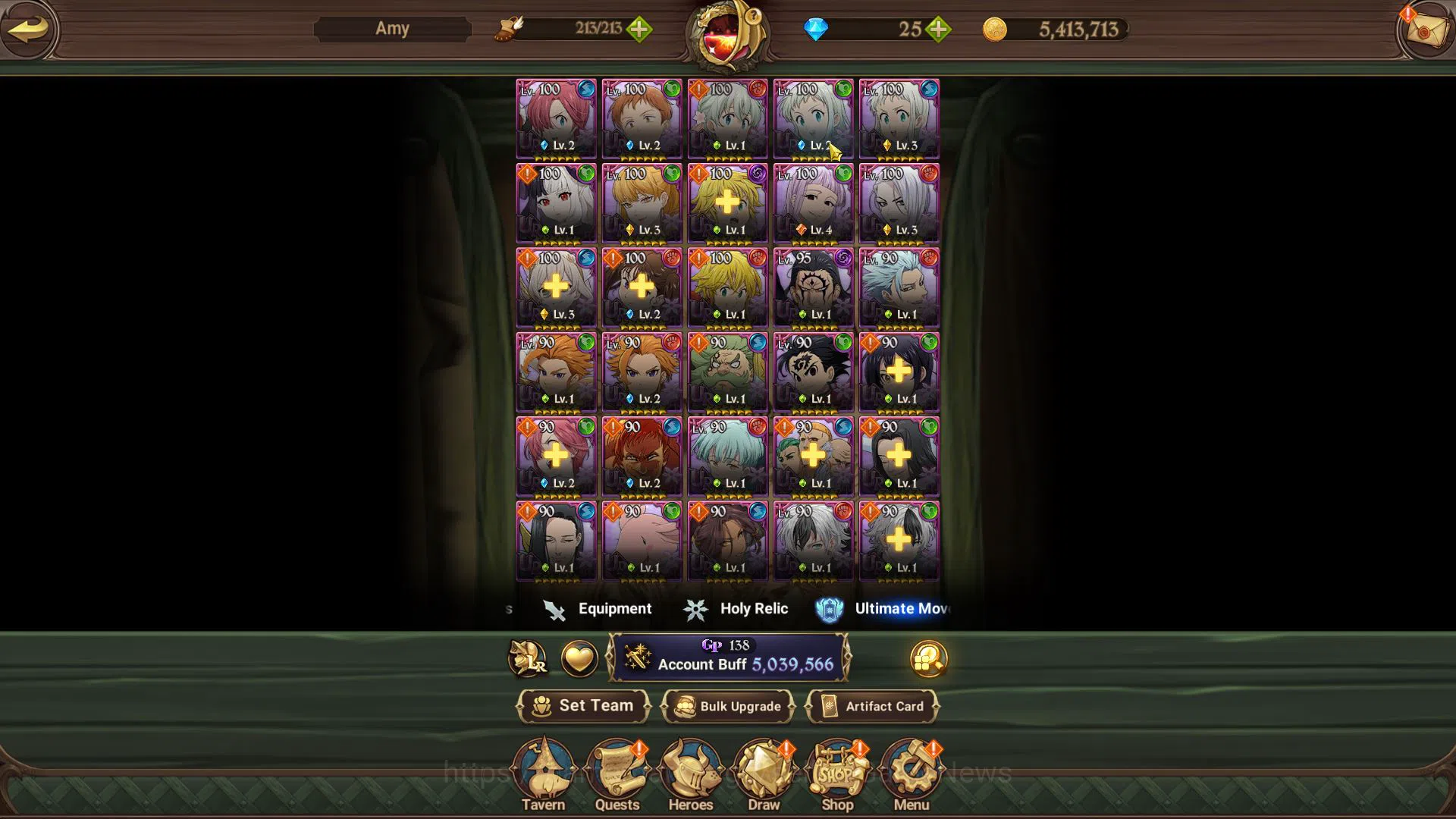 The Seven Deadly Sins: Grand Cross Accounts Midgame Asia|5M CC|100 LS|4 LR+10 UR+Many 8