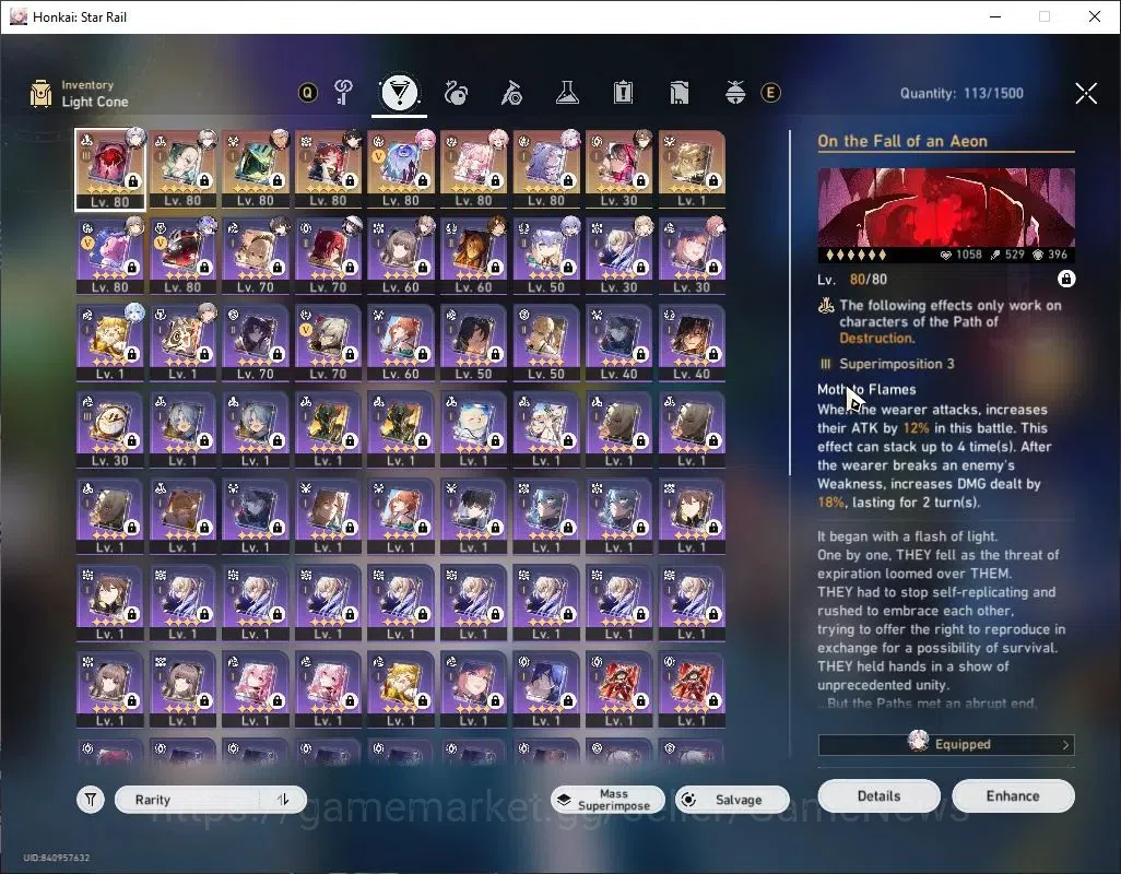 Honkai Star Rail Accounts Others Asia|TL 70|12 Limited|(FireflyE2,Castorice,Hyacine)+Sign,The 6