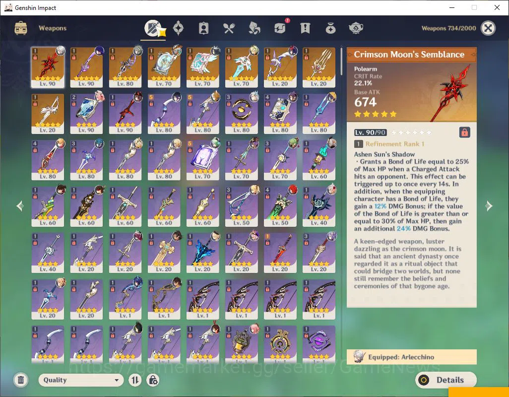 Genshin Impact Accounts ASIA|AR 58|11 Limited+9(*5Weapon)|(Arlecch,Raiden) image 13