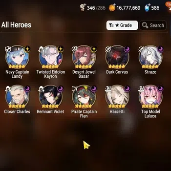 Epic Seven Accounts High-End GLOBAL UnVerif|10 ML(Har Seti,RemVioelet,Straze,etc)+AUBE,Aubade,Ab