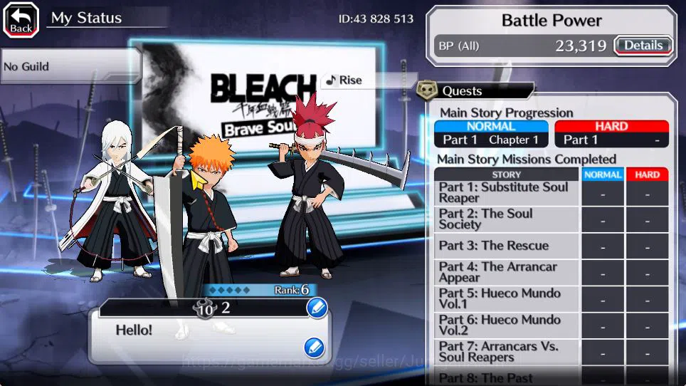 Bleach: Brave Souls Accounts Starter [GLOBAL]6k Orbs+Fresh All Story|Fierce [Ichigo,Ikkau],Brave Jushiro,Dual Team 4