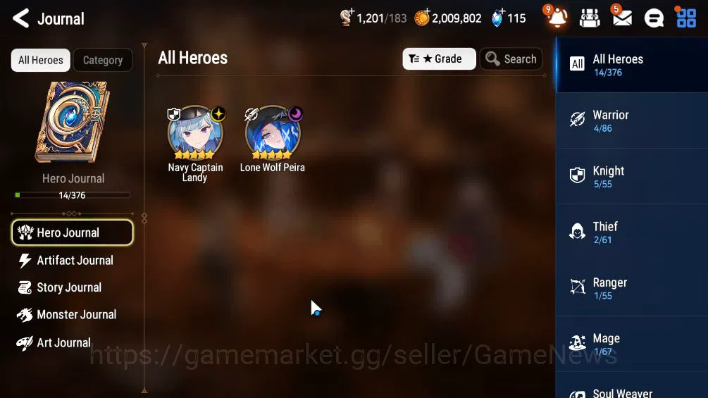 Epic Seven Accounts Mid-Tier GLOBAL Unverif|Starter|2 ML(LW Peira,NC Landy),Tenebria,etc|Poh+Bles ON|1,2K Energy+40K