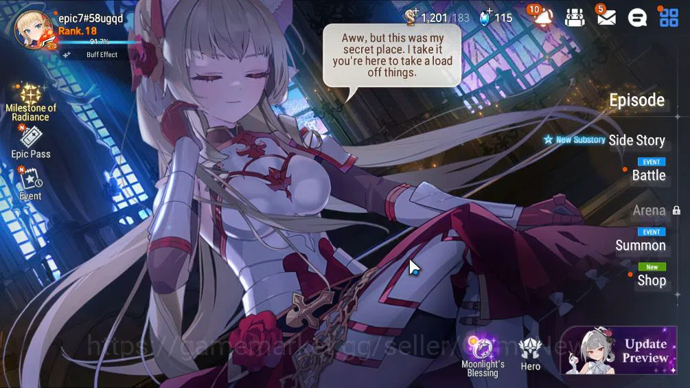 Epic Seven Accounts Mid-Tier GLOBAL Unverif|Starter|2 ML(LW Peira,NC Landy),Tenebria,etc|Poh+Bles ON|1,2K Energy+40K 6
