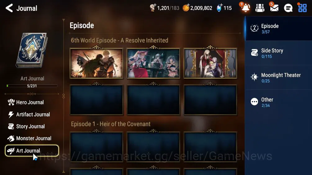 Epic Seven Accounts Mid-Tier GLOBAL Unverif|Starter|2 ML(LW Peira,NC Landy),Tenebria,etc|Poh+Bles ON|1,2K Energy+40K 9