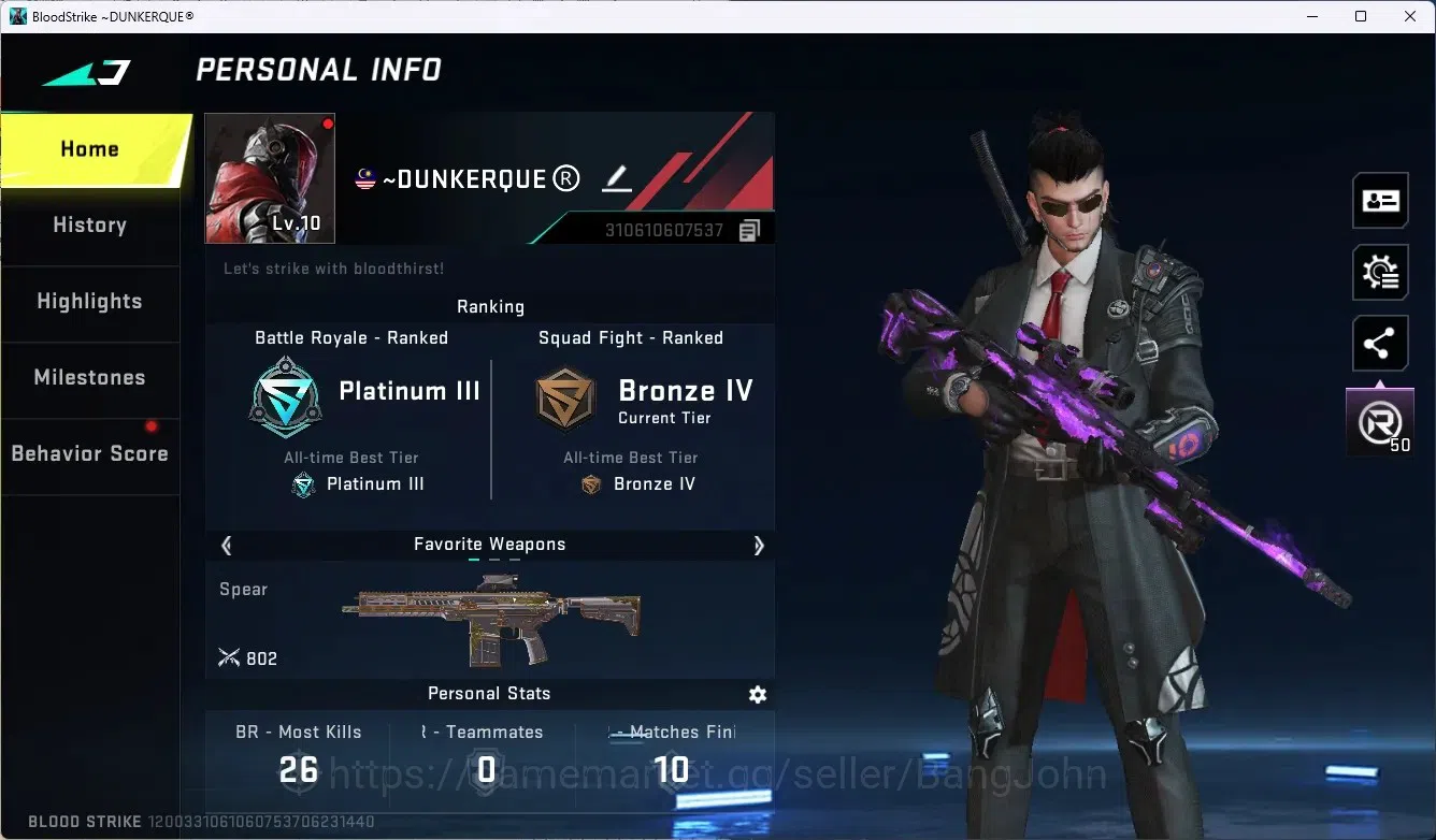 Blood Strike Accounts ASIA|Striker Ultra Zero - Agent Zero | Legendary K image 1