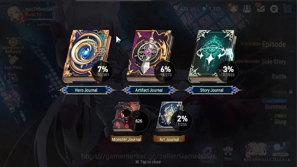 Epic Seven Accounts GLOBAL Unverif|New Era|2 ML(Rhiana&Luciel,SOT Snow image 3