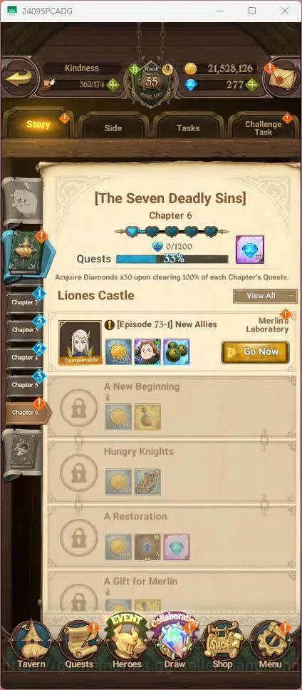 The Seven Deadly Sins: Grand Cross Accounts Endgame ASIA | 2.13M CC | 277 DM | 87 LS | UR Demon King Meliodas 1/6 | Collab 3