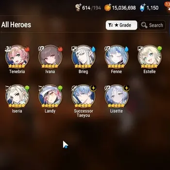 Epic Seven Accounts Starter Global|Unverif|Starter 2 ML(Lisette,S. Taeyou)Ivana,Estelle|450 Mystic|PoH+Bless ON|MoR
