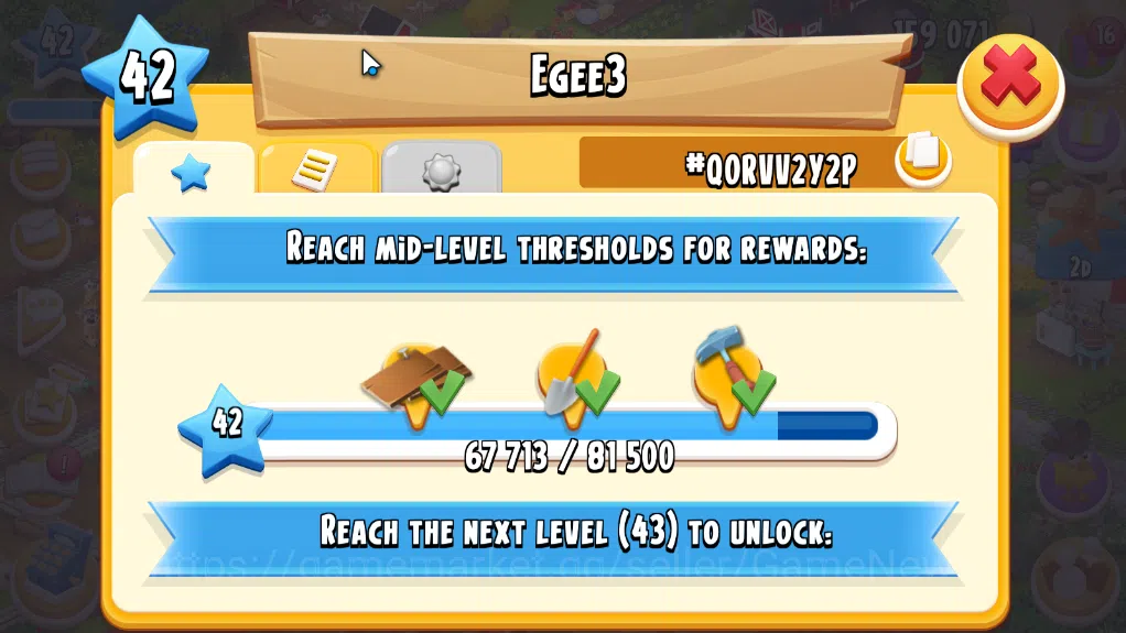 Hay Day Accounts Level 42 | Barn Storage 1050 + Silo Storage 675 | 159k Coins, 23 Dm |CN ON|Log Supercell ID|Take 9