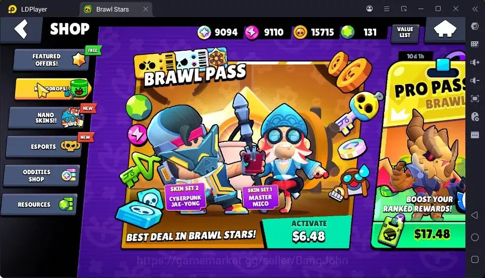Brawl Stars Accounts Thropy 1233|21 Brawler|2 Max Hypercharge(Edgar,Fang)|3Mythic(Tara,Edgar,Otis),5Epic Skin|10346 15