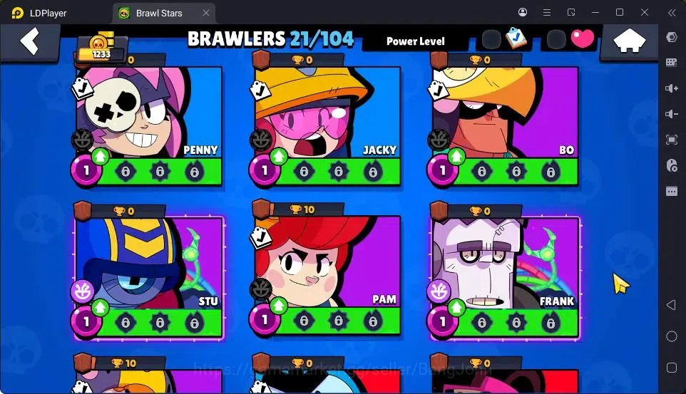 Brawl Stars Accounts Thropy 1233|21 Brawler|2 Max Hypercharge(Edgar,Fang)|3Mythic(Tara,Edgar,Otis),5Epic Skin|10346 19