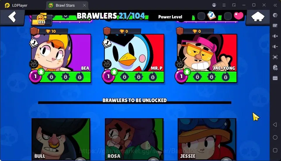 Brawl Stars Accounts Thropy 1233|21 Brawler|2 Max Hypercharge(Edgar,Fang)|3Mythic(Tara,Edgar,Otis),5Epic Skin|10346 20