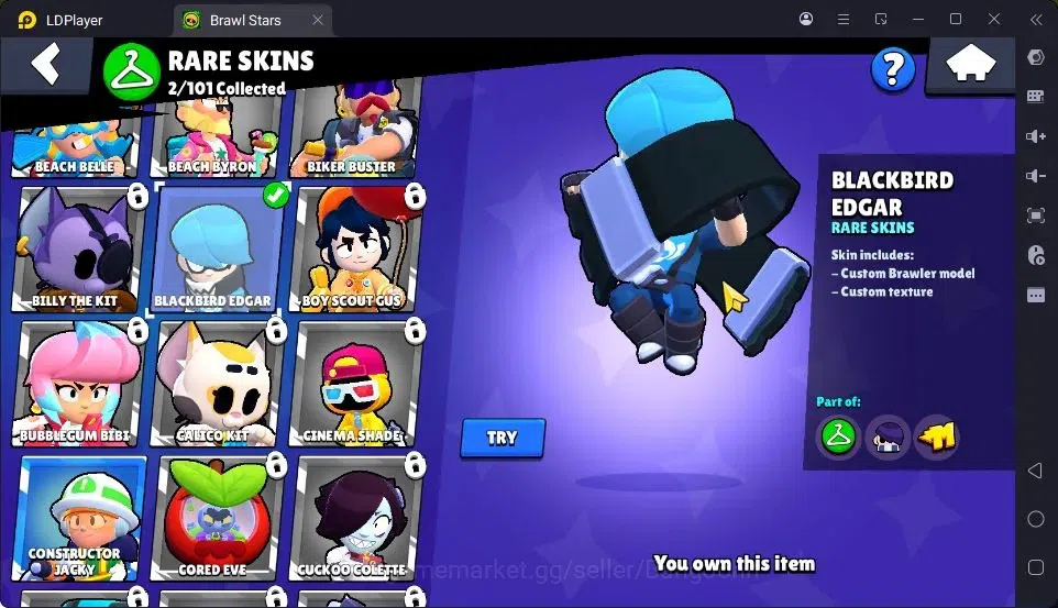 Brawl Stars Accounts Thropy 1233|21 Brawler|2 Max Hypercharge(Edgar,Fang)|3Mythic(Tara,Edgar,Otis),5Epic Skin|10346 4