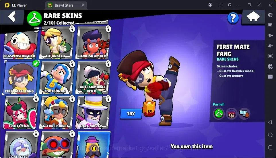 Brawl Stars Accounts Thropy 1233|21 Brawler|2 Max Hypercharge(Edgar,Fang)|3Mythic(Tara,Edgar,Otis),5Epic Skin|10346 5