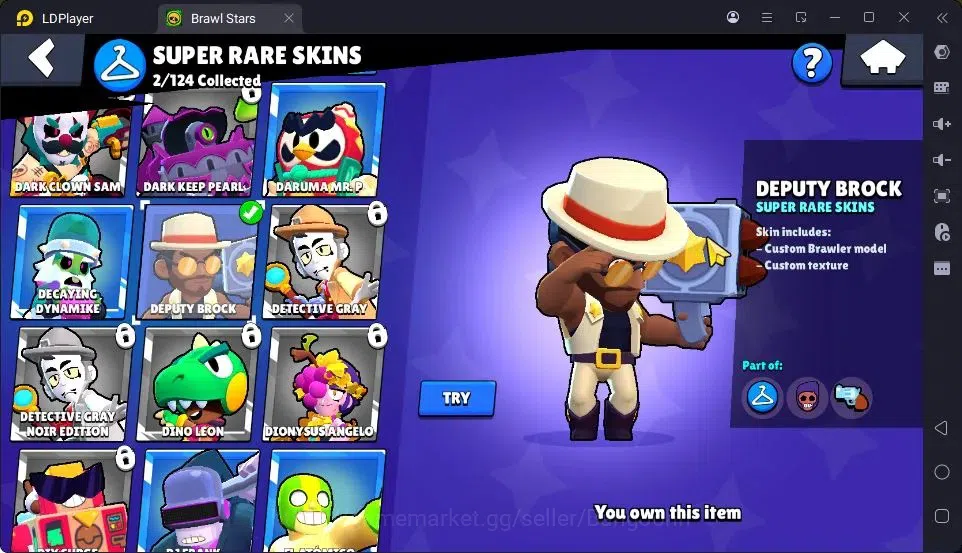 Brawl Stars Accounts Thropy 1233|21 Brawler|2 Max Hypercharge(Edgar,Fang)|3Mythic(Tara,Edgar,Otis),5Epic Skin|10346 6