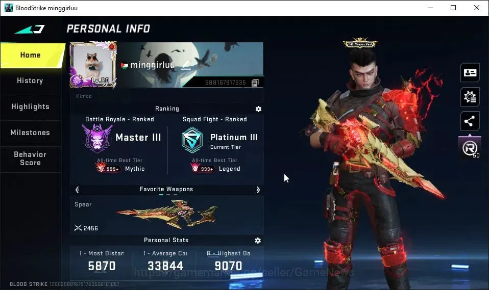 Blood Strike Accounts ASIA|3 ETERNAL[Spear Lv3,Uzi Lv3,DEagle]|29 ULTRA[ image 2