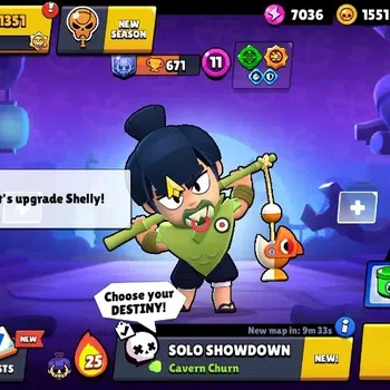 Brawl Stars Accounts 1351Trophy|25 Brawlers 1 Max|9 Skin|2 Legend[Cursed Kenji,Cyber Shelly],2 Mythic,3 Epic,Etc|15K Coins