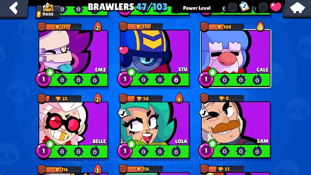 Brawl Stars Accounts Global|11408 Thropy|47 Brawlers-7 Max Lvl|5 Hyperc image 11