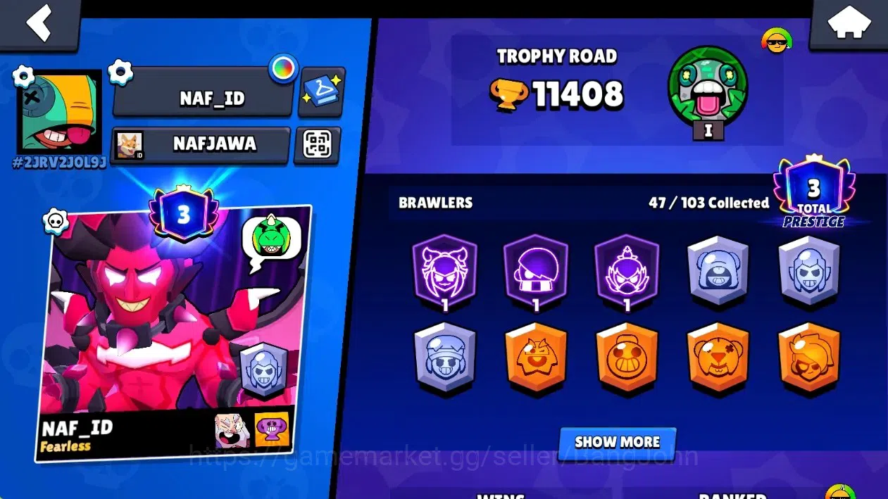 Brawl Stars Accounts Global|11408 Thropy|47 Brawlers-7 Max Lvl|5 Hyperc image 2