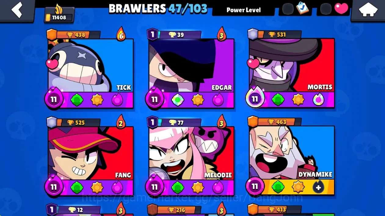 Brawl Stars Accounts Global|11408 Thropy|47 Brawlers-7 Max Lvl|5 Hyperc image 5