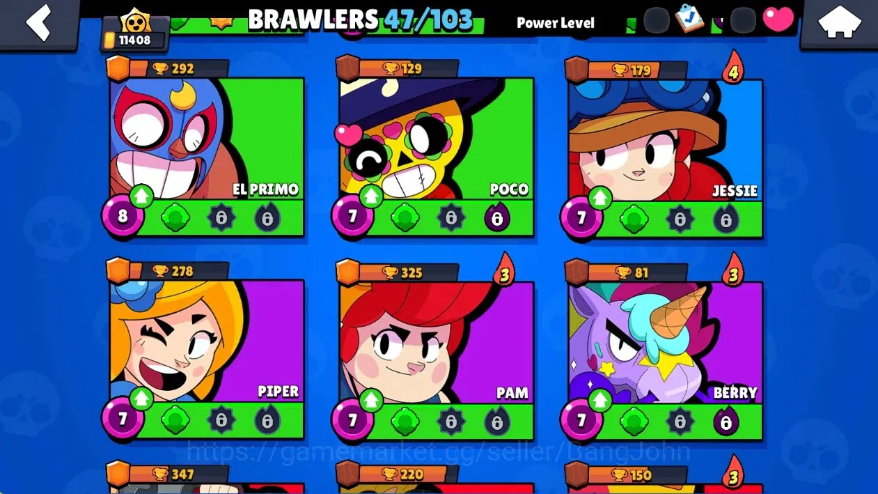 Brawl Stars Accounts Global|11408 Thropy|47 Brawlers-7 Max Lvl|5 Hyperc image 7