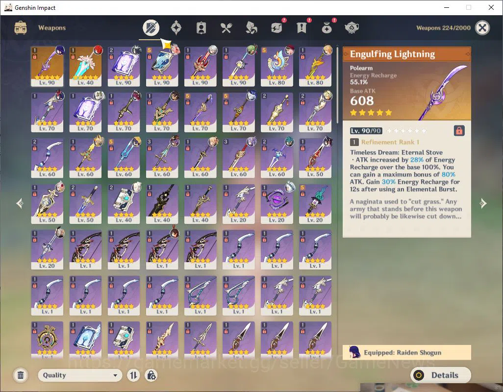 Genshin Impact Accounts Asia|AR 57|7 Limited +2(*5Weapon)|RaidenC1+Sign,Ar image 7