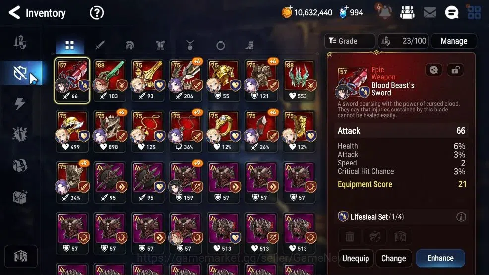 Epic Seven Accounts High-End GLOBAL UnVerif|2 ML (Rhianna and Luciella,Requiem Roana)+Celine,Ray,Zahhak,Aramintha,etc|4,4k 15