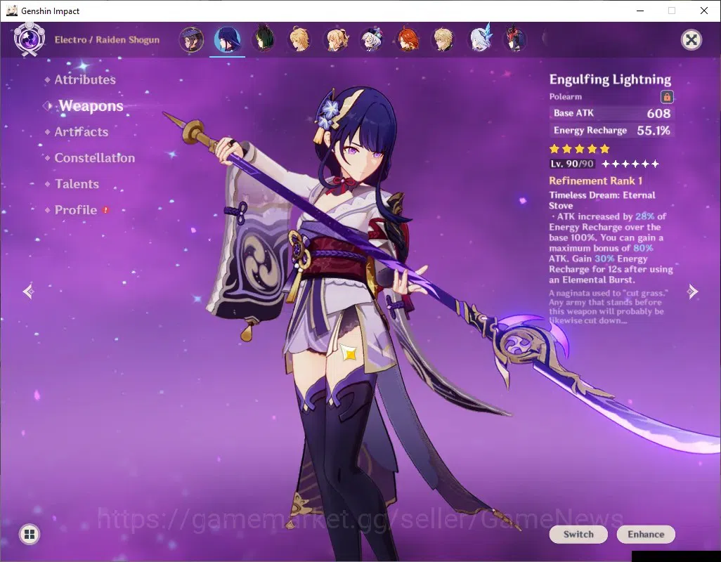 Genshin Impact Accounts ASIA|AR 56|7 Limited + 4 (*5 Weapon)|Raiden C3 + S image 3