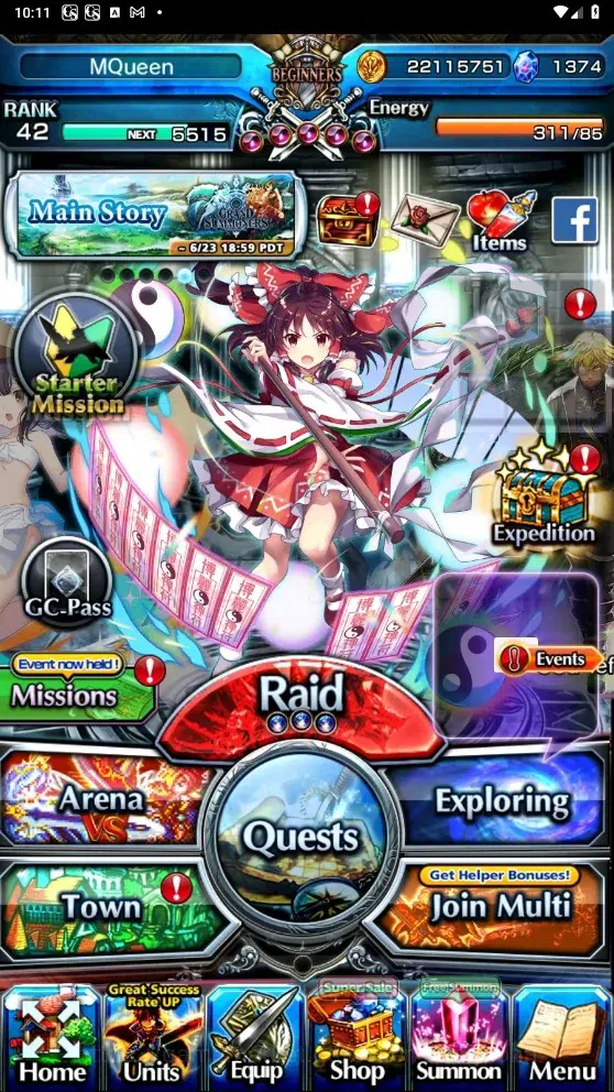 Grand Summoners Accounts Global| Rank 42|1.374 Crystal | 6 Ascend | Shirou image 1