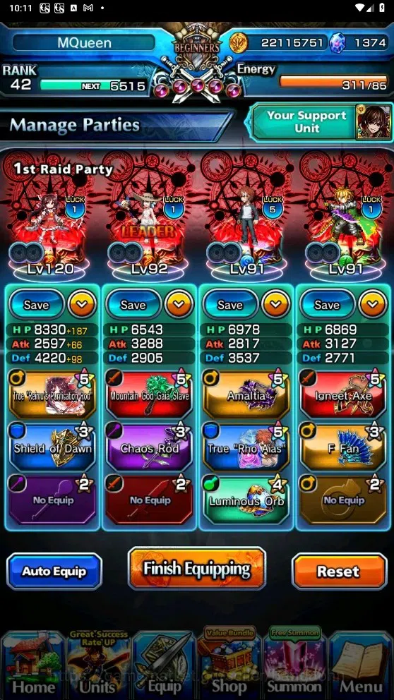 Grand Summoners Accounts Global| Rank 42|1.374 Crystal | 6 Ascend | Shirou image 4