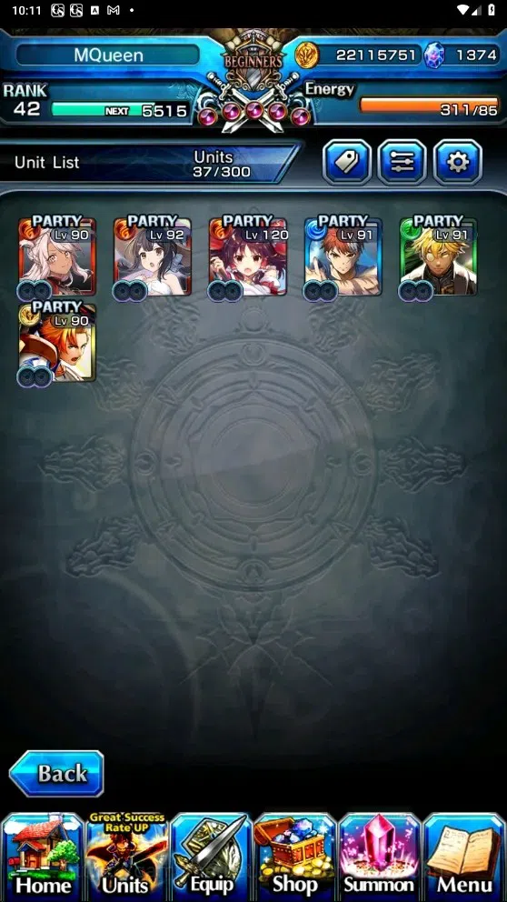 Grand Summoners Accounts Global| Rank 42|1.374 Crystal | 6 Ascend | Shirou image 5