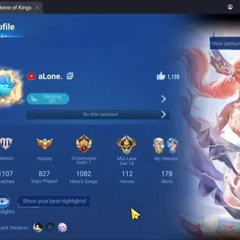 Honor of Kings Accounts Rare Skin Global|112H 178S|Legend:Ying,Allain,Angela,Arthur|KIC Luan|Limit Heino&Dolia|SXD