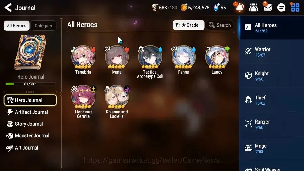 Epic Seven Accounts GLOBAL|UnVerif|2 ML(Rhianna&Luciel,Lionheart Cermi image 5